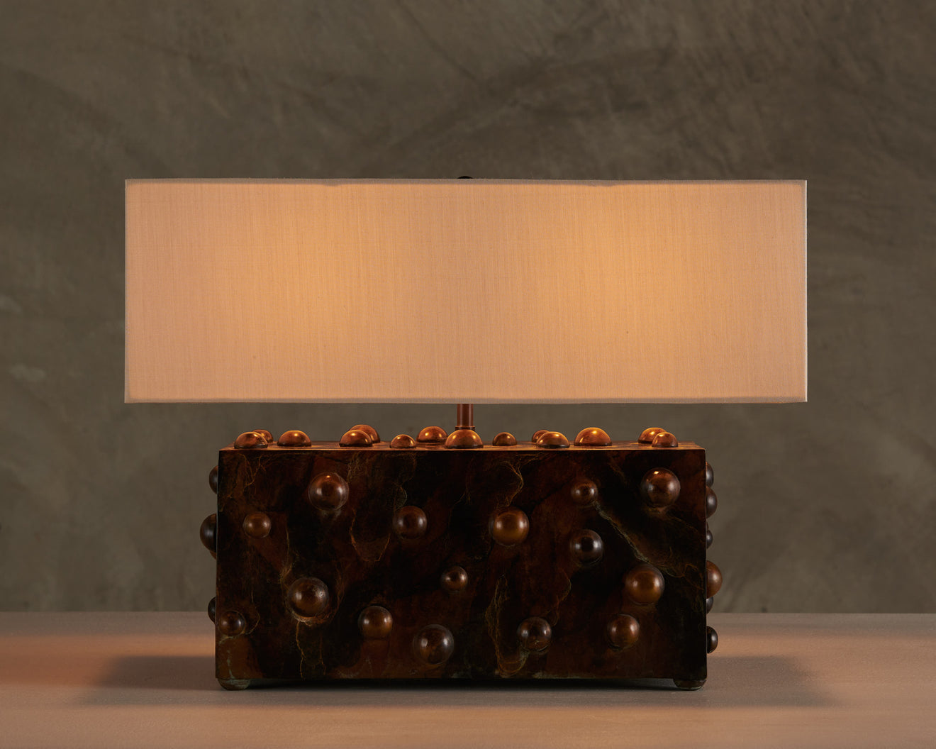 BC WORKSHOP MARBLED LARGE STUDDED LAMP BY LIKA MOORE